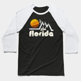 Retro Ski Florida Travel Humor Baseball T-Shirt